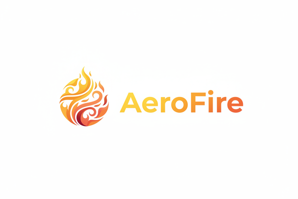 AeroFire Logo - Zlatá varianta na bílém